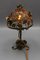 Lámpara de mesa francesa Roses de metal dorado, años 50, Imagen 11