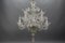 Lámpara de araña veneciana floral de cristal de Murano y polvo de oro, Italia, años 50, Imagen 9