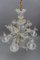 Lámpara de araña veneciana floral de cristal de Murano y polvo de oro, Italia, años 50, Imagen 15