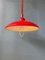 Vintage Space Age Red Metal Pendant Lamp, 1970s, Image 10