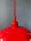 Vintage Space Age Red Metal Pendant Lamp, 1970s 8