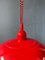 Vintage Space Age Red Metal Pendant Lamp, 1970s, Image 8