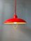 Vintage Space Age Red Metal Pendant Lamp, 1970s 4