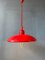 Vintage Space Age Red Metal Pendant Lamp, 1970s 1