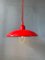 Vintage Space Age Red Metal Pendant Lamp, 1970s 5