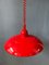 Vintage Space Age Red Metal Pendant Lamp, 1970s, Image 7