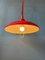 Vintage Space Age Red Metal Pendant Lamp, 1970s 3