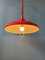 Vintage Space Age Red Metal Pendant Lamp, 1970s, Image 3