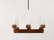 Mid-Century Black Brass and Wooden Rectangular Chandelier by Rupert Nikoll, 1950s 4