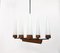 Mid-Century Black Brass and Wooden Rectangular Chandelier by Rupert Nikoll, 1950s 5