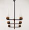 Mid-Century Black Brass and Wooden Rectangular Chandelier by Rupert Nikoll, 1950s 19