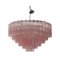 Pink Tronchi Murano Glass Chandelier in Venini Style from Simoeng 1