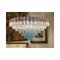 Transparent and Light Blue Triedro Chandelier in Murano Glass 11