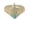 Transparent and Light Blue Triedro Chandelier in Murano Glass 1