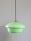 Lampada Mid-Century in vetro verde e ottone, Italia, Immagine 1