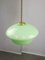 Lampe à Suspension Mid-Century en Verre Vert et Laiton, Italie 8