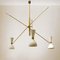 Lámpara de araña italiana Mid-Century de latón y aluminio, años 60, Imagen 8