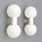 Aluminum and White Glass Wall Lights from Stilux Milano, 1960s, Set of 2, Image 1