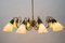 Italian Brass & Glass Sputnik Chandelier with 10 Lights, 1950s 4