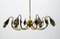Italian Brass & Glass Sputnik Chandelier with 10 Lights, 1950s 7