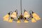 Italian Brass & Glass Sputnik Chandelier with 10 Lights, 1950s, Image 6