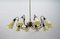 Italian Brass & Glass Sputnik Chandelier with 10 Lights, 1950s 5