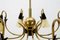 Italian Brass & Glass Sputnik Chandelier with 10 Lights, 1950s 13