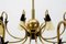 Italian Brass & Glass Sputnik Chandelier with 10 Lights, 1950s, Image 13
