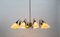 Italian Brass & Glass Sputnik Chandelier with 10 Lights, 1950s 2