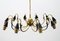 Italian Brass & Glass Sputnik Chandelier with 10 Lights, 1950s 8