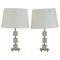 Glass & Brass Table Lamps from Malmo Metallvarufabrik, Sweden, 1960s, Set of 2, Image 1