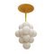 Mid-Century Italian Modern Yellow Cluster with White Opaline Suspension Lamp, 1970s 1