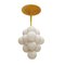 Mid-Century Italian Modern Yellow Cluster with White Opaline Suspension Lamp, 1970s, Image 1