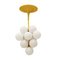 Mid-Century Italian Modern Yellow Cluster with White Opaline Suspension Lamp, 1970s 2
