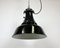 Lámpara colgante Bauhaus industrial esmaltada en negro, años 30, Imagen 9