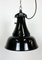 Lámpara colgante Bauhaus industrial esmaltada en negro, años 30, Imagen 7