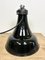 Lámpara colgante Bauhaus industrial esmaltada en negro, años 30, Imagen 12
