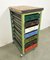 Vintage Industrial Green Iron Chest of Drawers on Wheels, 1950s, Image 5