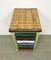 Vintage Industrial Green Iron Chest of Drawers on Wheels, 1950s 9