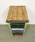 Vintage Industrial Green Iron Chest of Drawers on Wheels, 1950s, Image 9