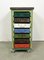 Vintage Industrial Green Iron Chest of Drawers on Wheels, 1950s, Image 6