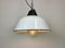 Industrial White Enamel and Cast Iron Pendant Light with Glass Cover, 1960s 16
