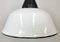 Industrial White Enamel and Cast Iron Pendant Light with Glass Cover, 1960s 4