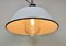 Industrial White Enamel and Cast Iron Pendant Light with Glass Cover, 1960s 17