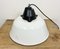 Industrial White Enamel and Cast Iron Pendant Light with Glass Cover, 1960s 11