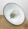 Industrial White Enamel and Cast Iron Pendant Light with Glass Cover, 1960s 14