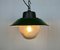 Industrial Green Enamel and Cast Iron Pendant Light, 1960s 14