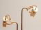 White-Pearl Lacquered Metal and Brass Halogen Floor Lamp, Italy, 1980s 2