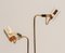 White-Pearl Lacquered Metal and Brass Halogen Floor Lamp, Italy, 1980s 3