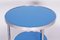 Small Czech Blue Bauhaus Table in Chrome from Kovona, 1930s 3